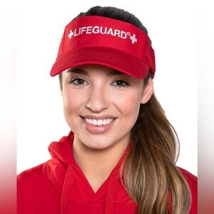 Red Lifeguard Brand Visor